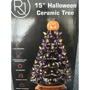 Halloween tree decor purple black and orange 15’’